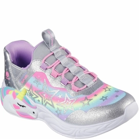 Skechers Unicorn Dreams Starry Lite Trainer Kids Tennis Shoes,Toddler Athletic Shoes,Youth Casual Shoes