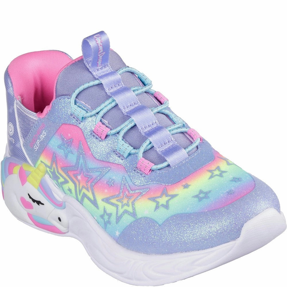 Skechers Unicorn Dreams Starry Lite Trainer Kids Tennis Shoes,Toddler Athletic Shoes,Youth Casual Shoes