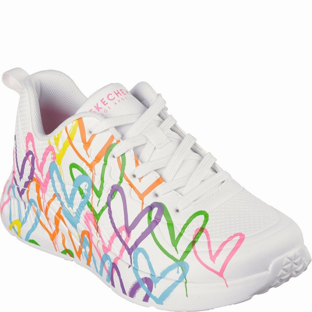 Skechers Uno Lite Heart Of Hearts Trainers Lightweight Running Shoes,Slip On Athletic Shoes,Breathable Workout Shoes