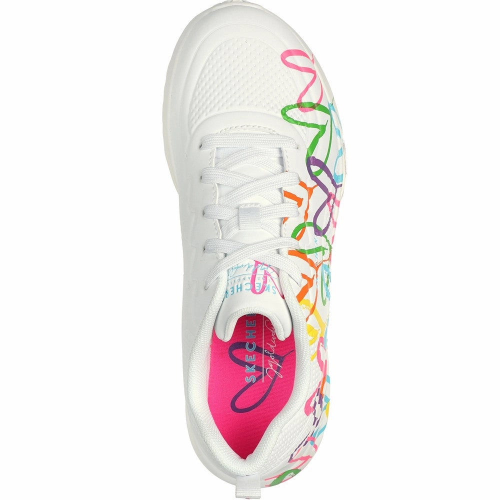 Skechers Uno Lite Heart Of Hearts Trainers Women's Sneakers Casual Walking Shoes