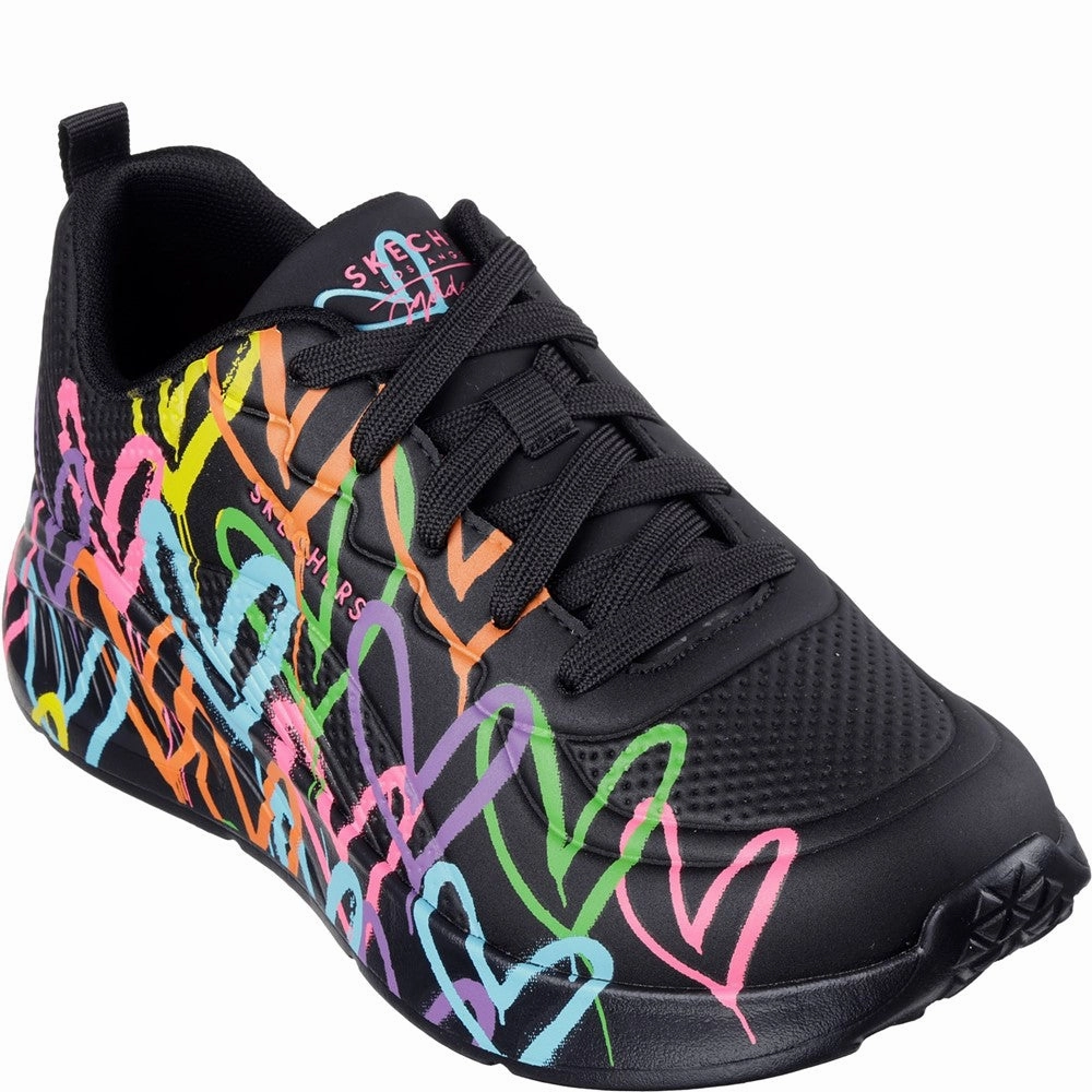 Skechers Uno Lite Heart Of Hearts Trainers Lightweight Running Shoes,Slip On Athletic Shoes,Breathable Workout Shoes