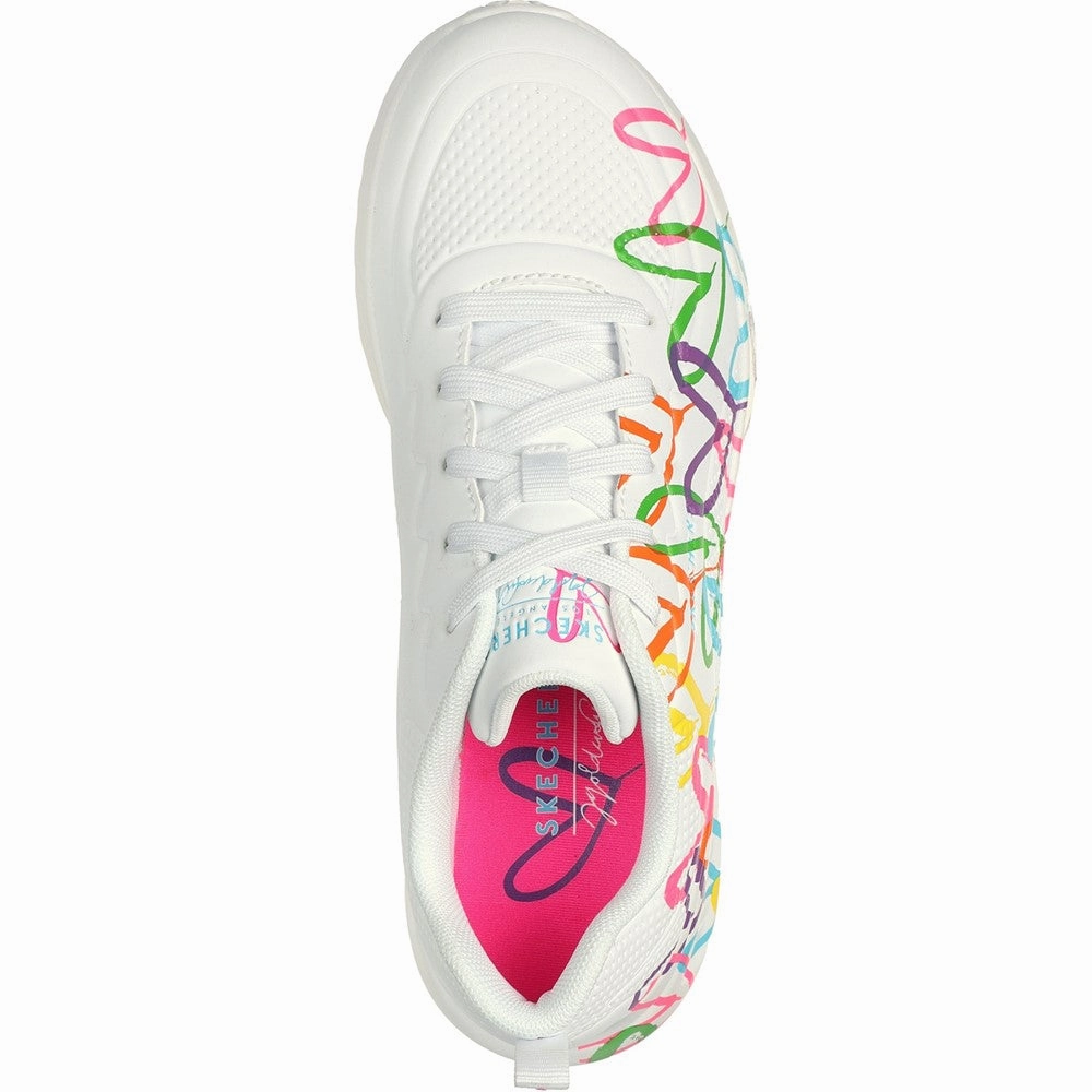 Skechers Uno Lite Heart Of Hearts Trainers Women's Sneakers Casual Walking Shoes