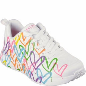 Skechers Uno Lite Heart Of Hearts Trainers Lightweight Running Shoes,Slip On Athletic Shoes,Breathable Workout Shoes