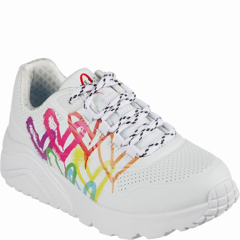 Skechers Uno Lite Love Brights Trainers Kids Tennis Shoes,Toddler Athletic Shoes,Youth Casual Shoes