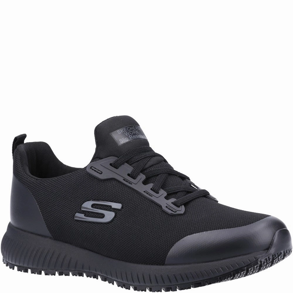 Skechers Workwear Squad Sr Wide Slip Resistant Occupational Shoe Lightweight Running Shoes,Slip On Athletic Shoes,Breathable Workout Shoes