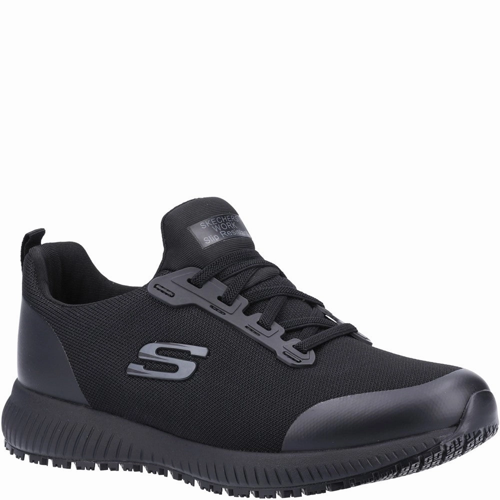 Skechers Workwear Squad Sr Wide Slip Resistant Occupational Shoe Lightweight Running Shoes,Slip On Athletic Shoes,Breathable Workout Shoes