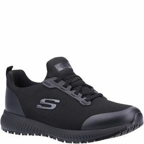Skechers Workwear Squad Sr Wide Slip Resistant Occupational Shoe Lightweight Running Shoes,Slip On Athletic Shoes,Breathable Workout Shoes