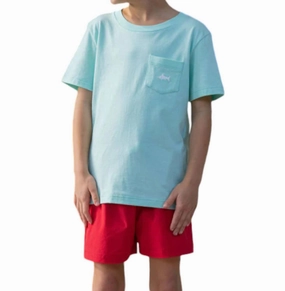 Snapper Pocket Tee In Mint graphic tees for boys, polo shirts boys