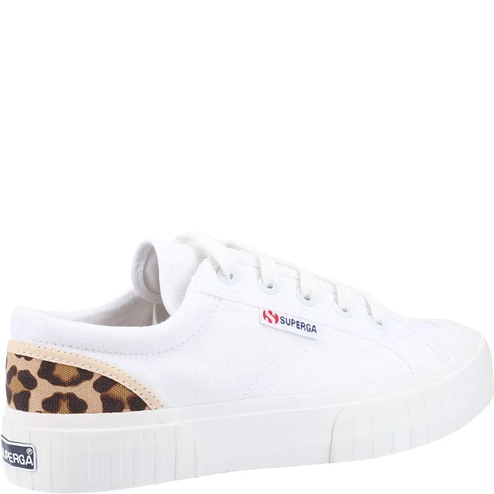 Superga 2630 Stripe Pad Leopard Trainers Women's Sneakers Casual Walking Shoes