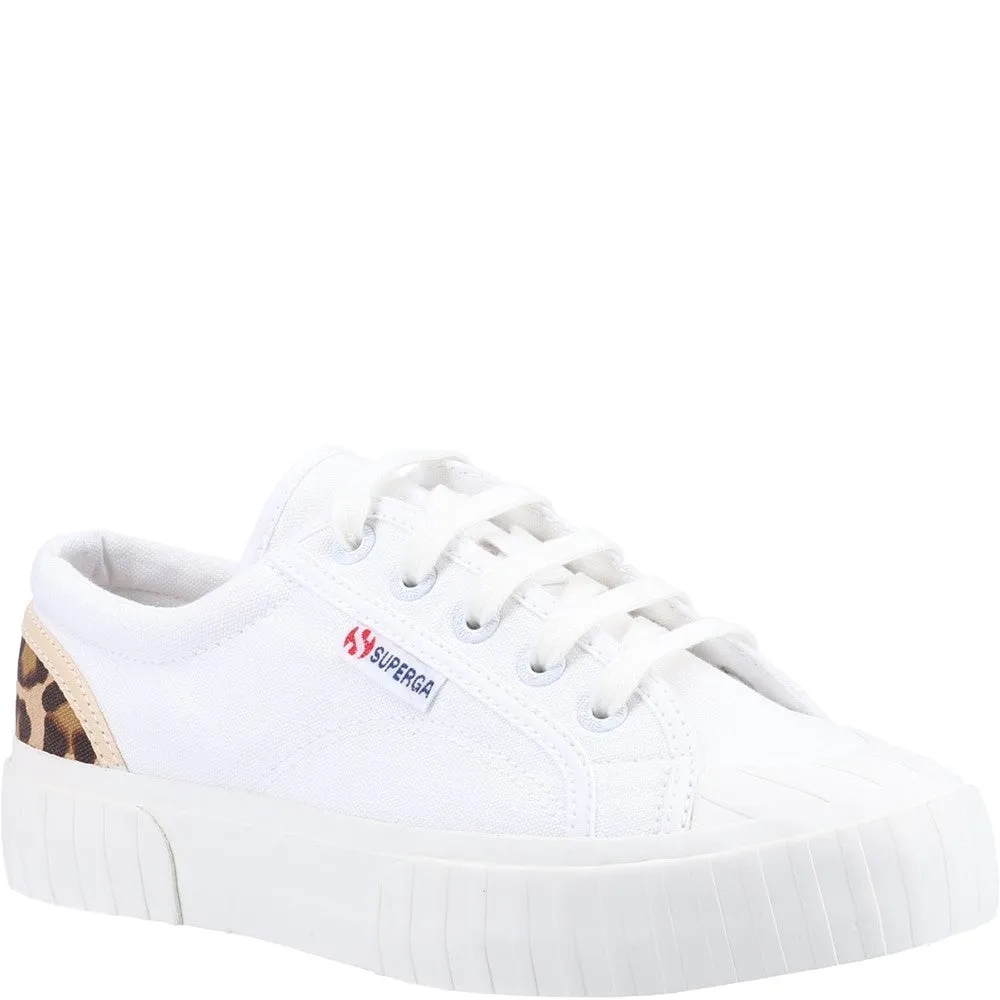 Superga 2630 Stripe Pad Leopard Trainers Lightweight Running Shoes,Slip On Athletic Shoes,Breathable Workout Shoes