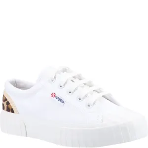 Superga 2630 Stripe Pad Leopard Trainers Lightweight Running Shoes,Slip On Athletic Shoes,Breathable Workout Shoes
