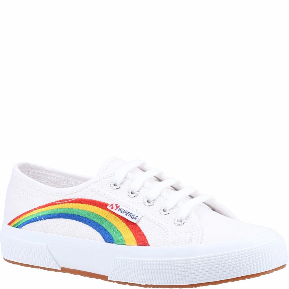 Superga 2750 Rainbow Embroidery Trainer Lightweight Running Shoes,Slip On Athletic Shoes,Breathable Workout Shoes