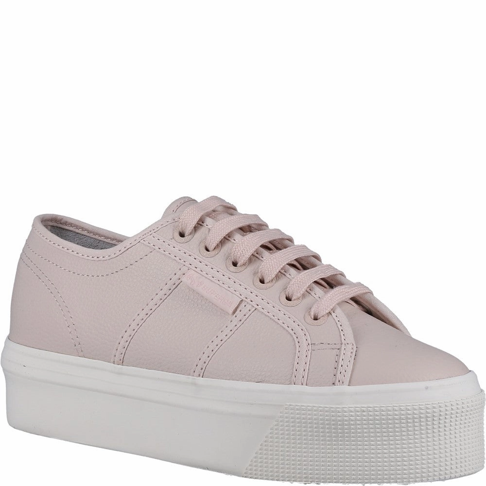 Superga 2790 Tumbled Leather Trainer Lightweight Running Shoes,Slip On Athletic Shoes,Breathable Workout Shoes