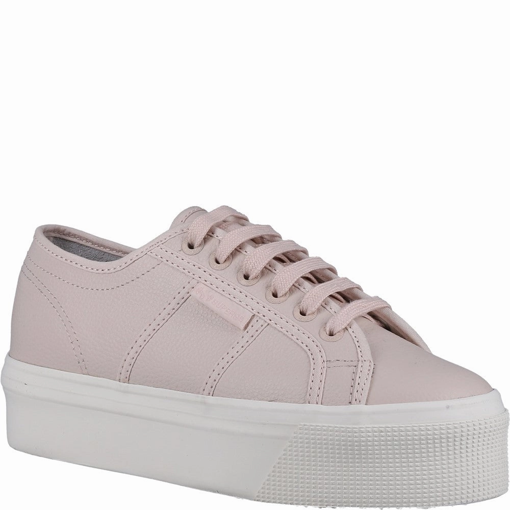 Superga 2790 Tumbled Leather Trainer Lightweight Running Shoes,Slip On Athletic Shoes,Breathable Workout Shoes