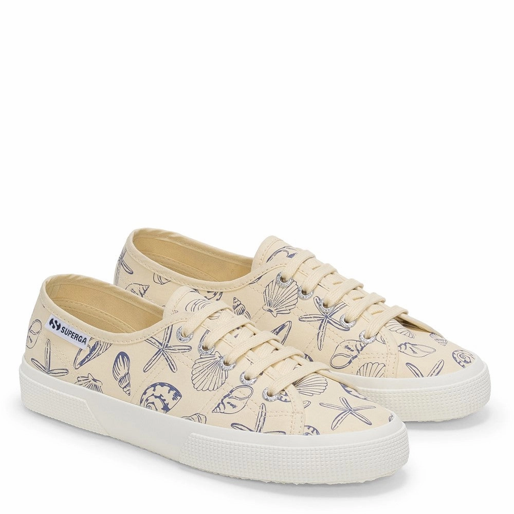 Superga 3750 Seashells Print Trainer Lightweight Running Shoes,Slip On Athletic Shoes,Breathable Workout Shoes