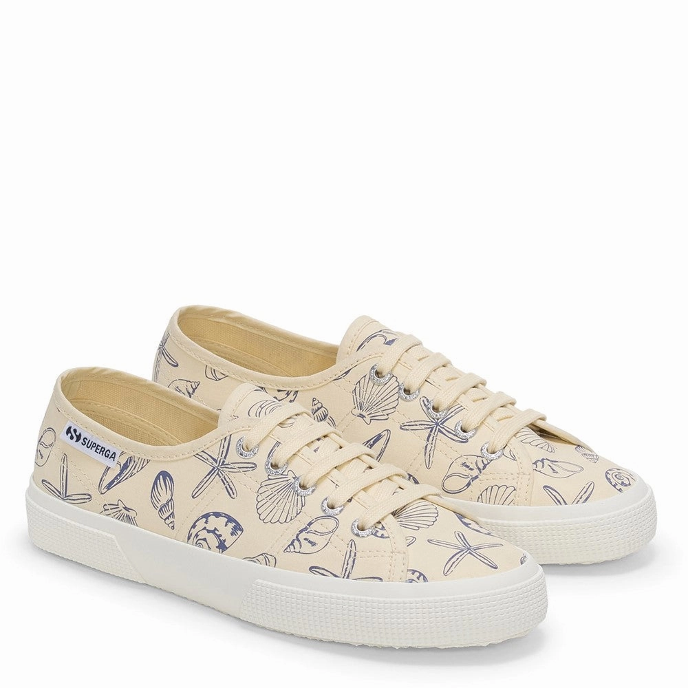 Superga 3750 Seashells Print Trainer Lightweight Running Shoes,Slip On Athletic Shoes,Breathable Workout Shoes