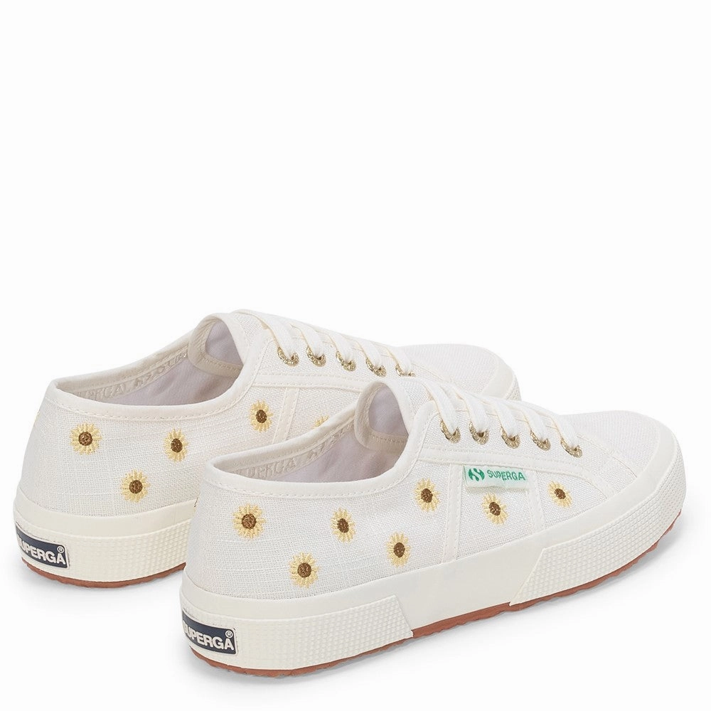 Superga Embroidery Linen Sunflower Trainer Women's Sneakers Casual Walking Shoes