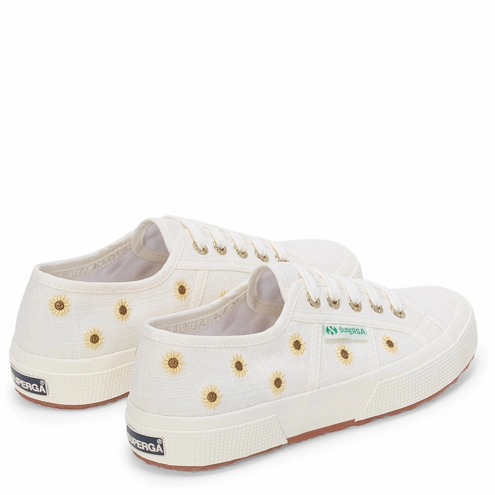 Superga Embroidery Linen Sunflower Trainer Women's Sneakers Casual Walking Shoes