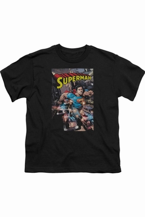 Superman Action One Short Sleeve Youth Tee / T-Shirt graphic tees for boys, polo shirts boys
