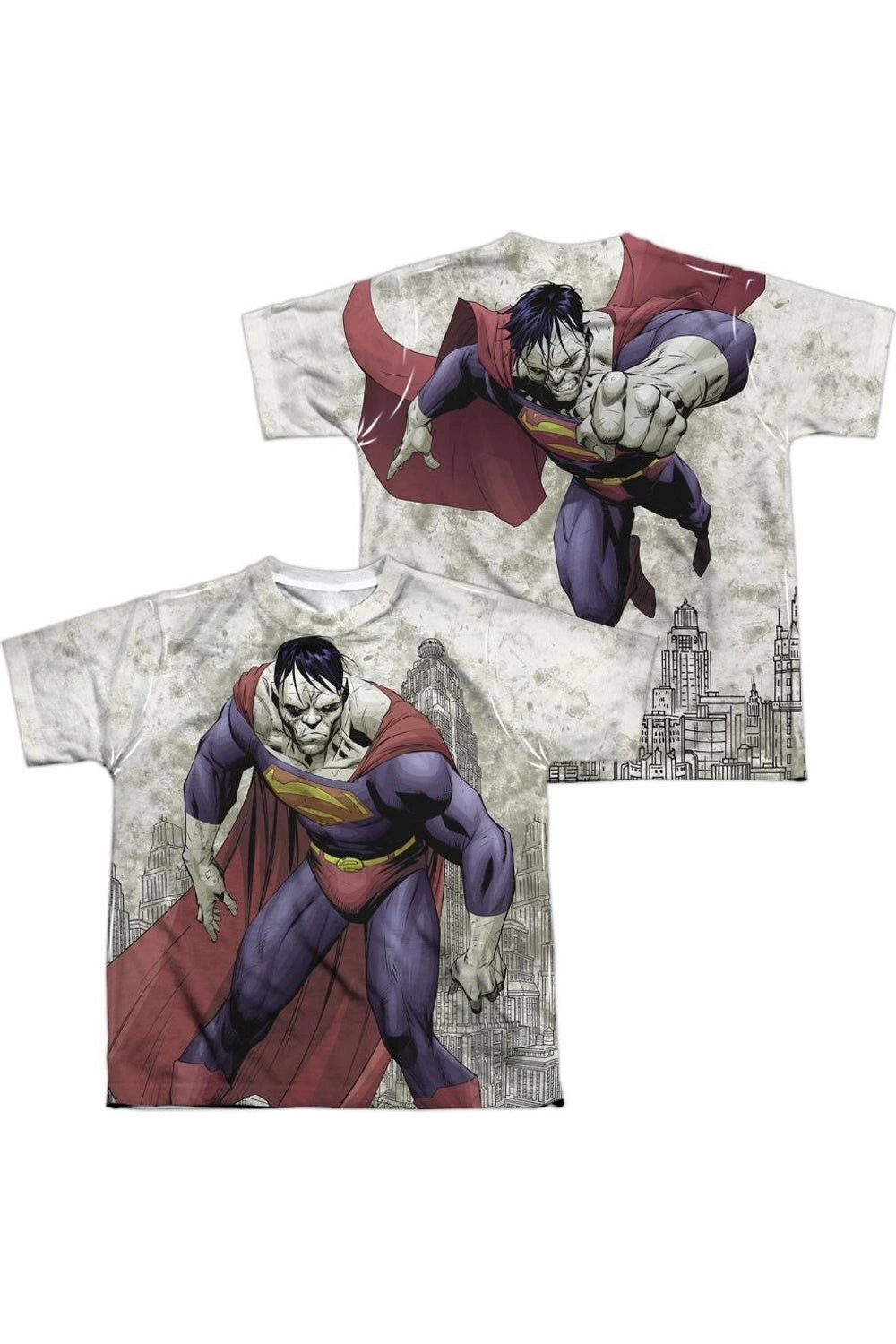 Superman Bizarro Sub (Front/Back Print) Short Sleeve Youth Poly Crew Tee / T-Shirt graphic tees for boys, polo shirts boys