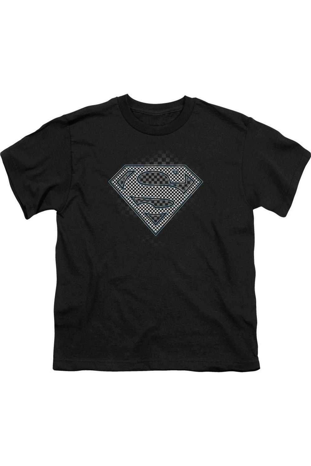 Superman Checkerboard Short Sleeve Juvenile Tee / T-Shirt graphic tees for boys, polo shirts boys