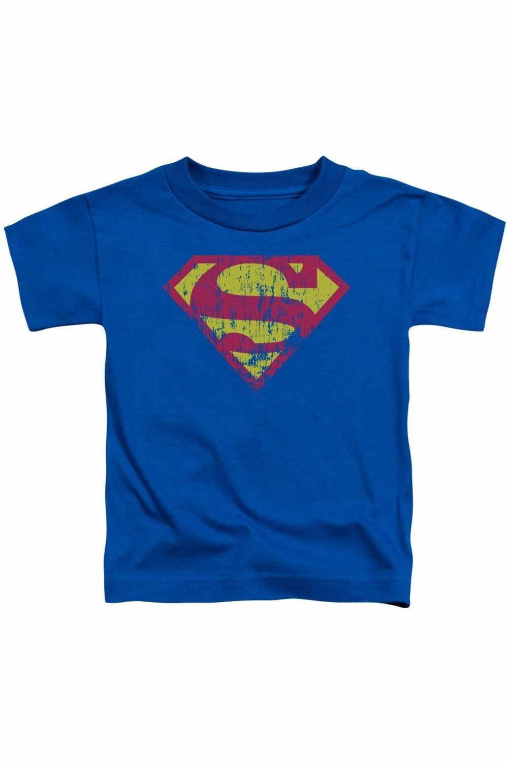 Superman Classic Logo Distressed Short Sleeve Juvenile Tee / T-Shirt graphic tees for boys, polo shirts boys