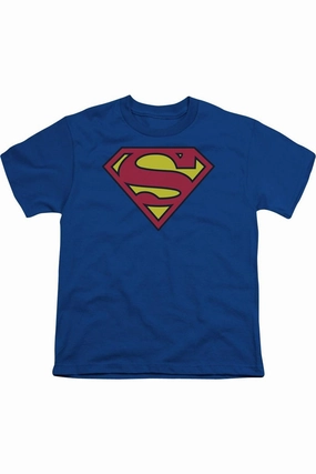 Superman Classic Logo Short Sleeve Youth Tee / T-Shirt graphic tees for boys, polo shirts boys