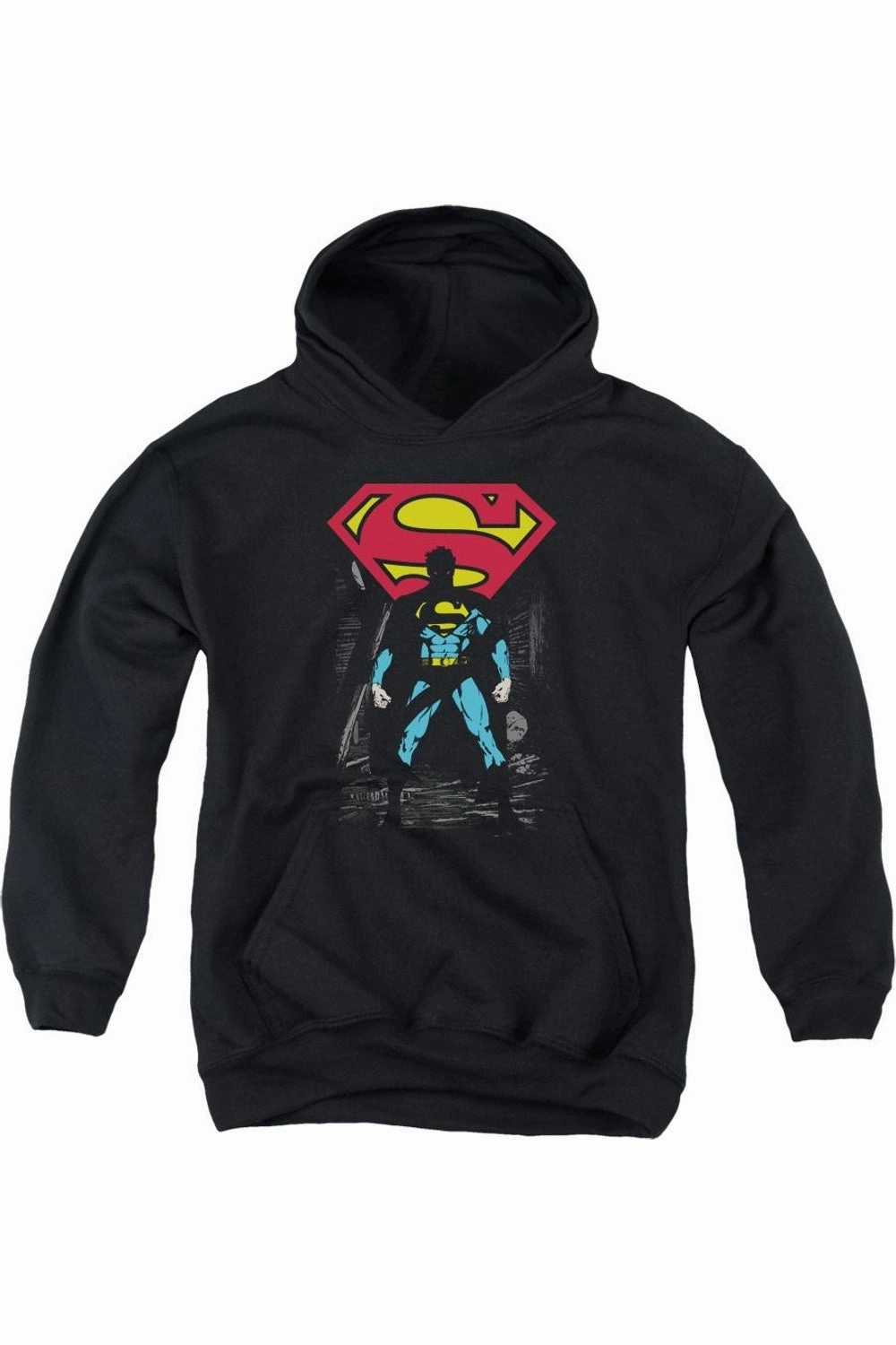 Superman Dark Alley Youth Pull Over Hoodie / Hooded Sweatshirt graphic tees for boys, polo shirts boys