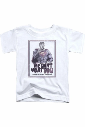 Superman Dont Want You Short Sleeve Juvenile Tee / T-Shirt graphic tees for boys, polo shirts boys