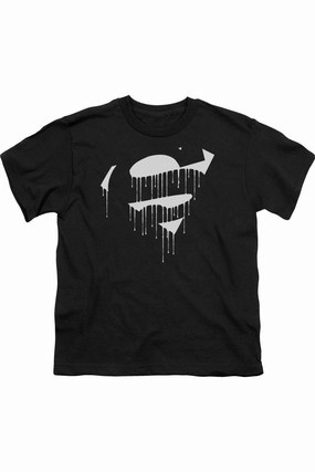 Superman Dripping Shield Short Sleeve Youth Tee / T-Shirt graphic tees for boys, polo shirts boys