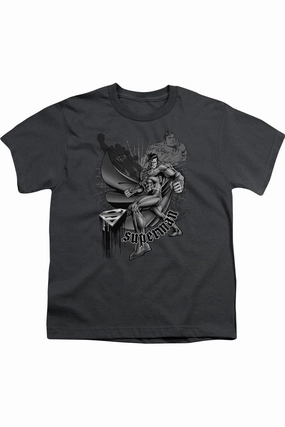 Superman Fight And Flight Short Sleeve Juvenile Tee / T-Shirt graphic tees for boys, polo shirts boys