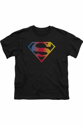 Superman Gradient Superman Logo Short Sleeve Youth Tee / T-Shirt graphic tees for boys, polo shirts boys