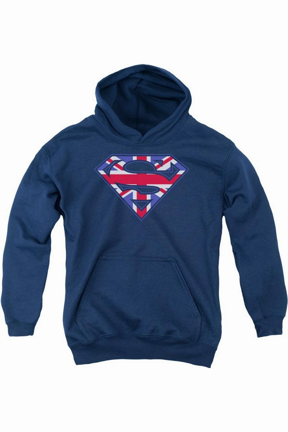Superman Great Britian Shield Youth Pull Over Hoodie / Hooded Sweatshirt graphic tees for boys, polo shirts boys