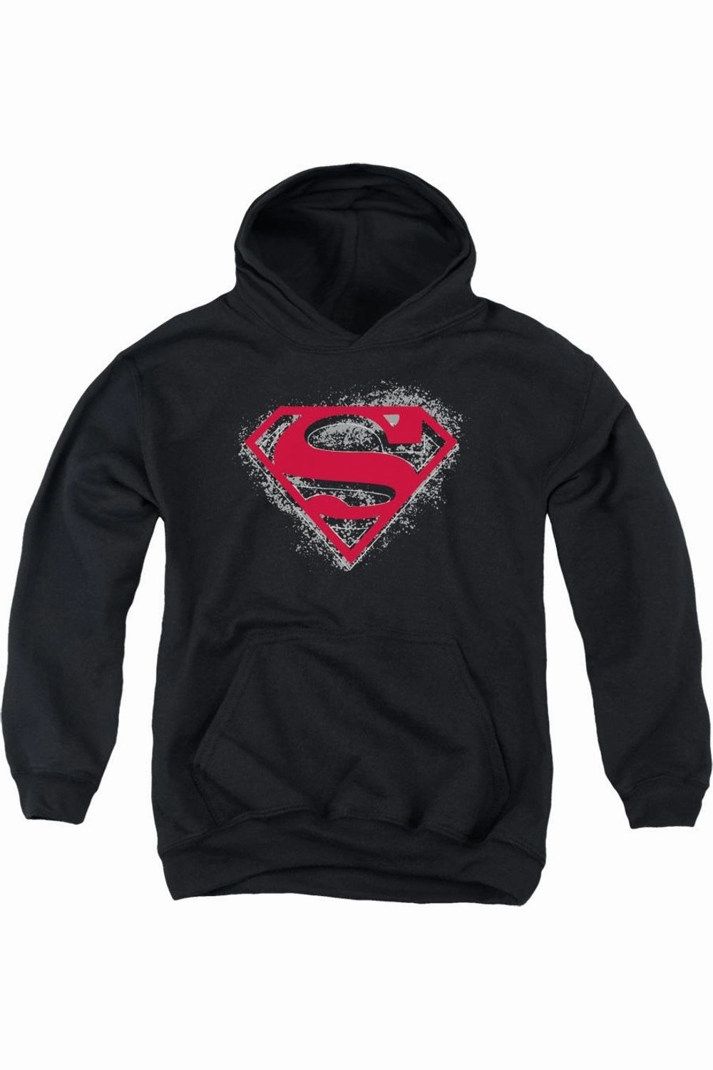 Superman Hardcore Noir Shield Youth Pull Over Hoodie / Hooded Sweatshirt graphic tees for boys, polo shirts boys