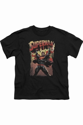 Superman Lift Up Short Sleeve Youth Tee / T-Shirt graphic tees for boys, polo shirts boys