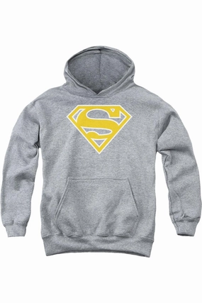 Superman Lt Orange & White Shield Youth Pull Over Hoodie / Hooded Sweatshirt graphic tees for boys, polo shirts boys