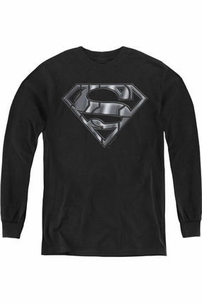 Superman Mech Shield Youth Long Sleeve Tee / T-Shirt graphic tees for boys, polo shirts boys