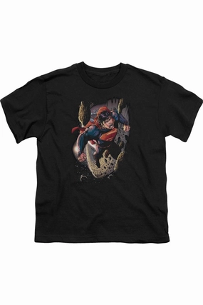 Superman Orbit Short Sleeve Juvenile Tee / T-Shirt graphic tees for boys, polo shirts boys