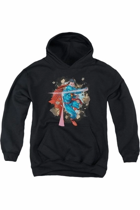 Superman Rock Breaker Youth Pull Over Hoodie / Hooded Sweatshirt graphic tees for boys, polo shirts boys