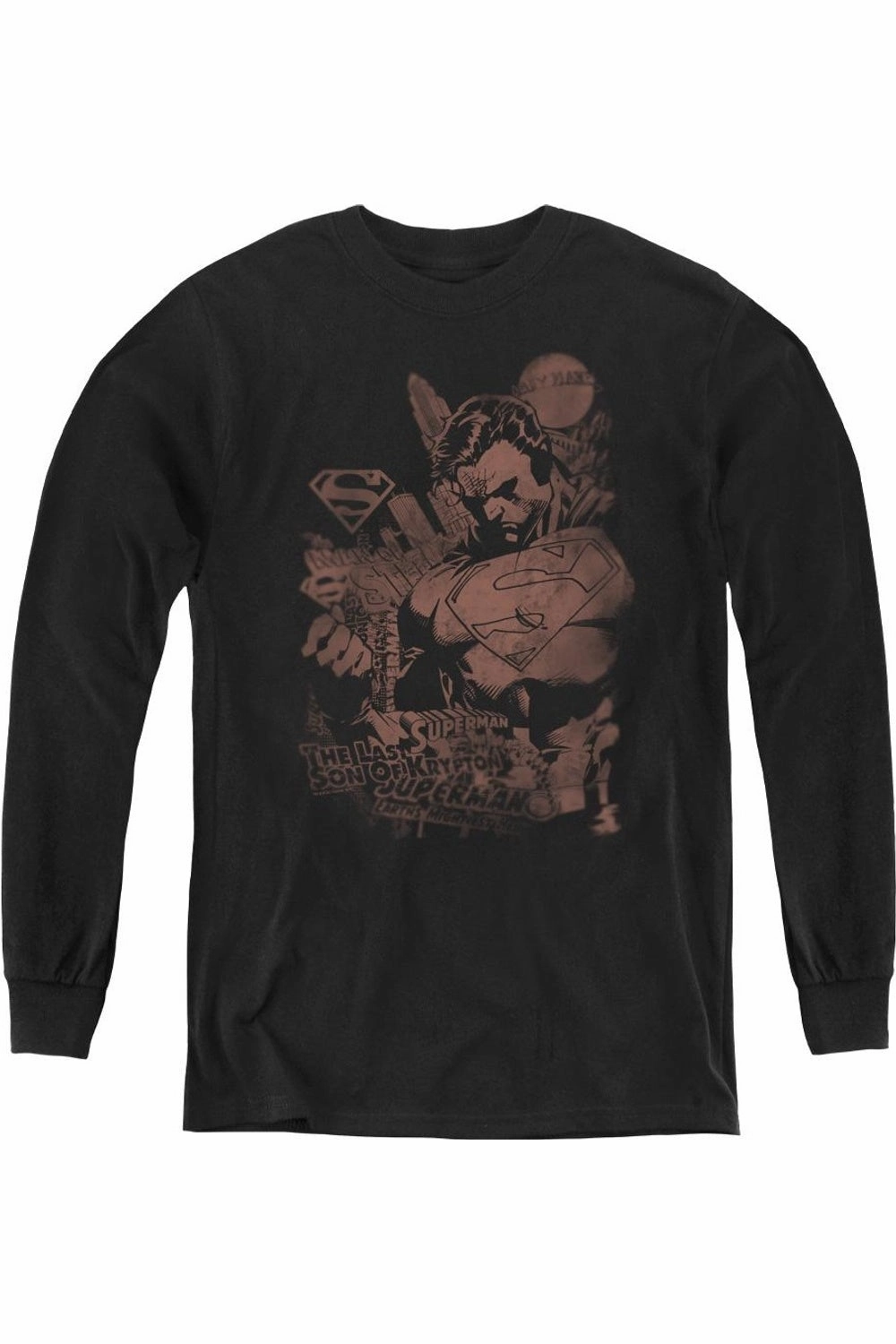 Superman Somber Power Youth Long Sleeve Tee / T-Shirt graphic tees for boys, polo shirts boys