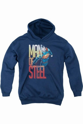 Superman Steel Flight Youth Pull Over Hoodie / Hooded Sweatshirt graphic tees for boys, polo shirts boys