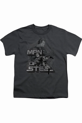 Superman Steel Poses Short Sleeve Youth Tee / T-Shirt graphic tees for boys, polo shirts boys