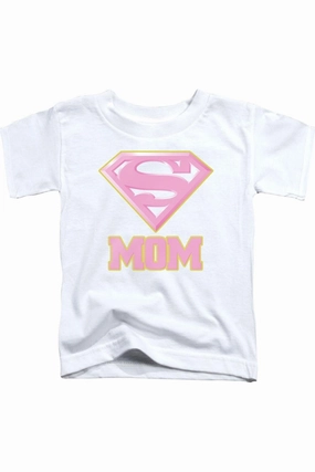 Superman Super Mom Pink Short Sleeve Juvenile Tee / T-Shirt graphic tees for boys, polo shirts boys
