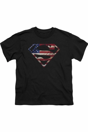 Superman Super Patriot Short Sleeve Youth Tee / T-Shirt graphic tees for boys, polo shirts boys