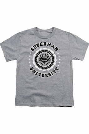Superman Superman University Short Sleeve Juvenile Tee / T-Shirt graphic tees for boys, polo shirts boys
