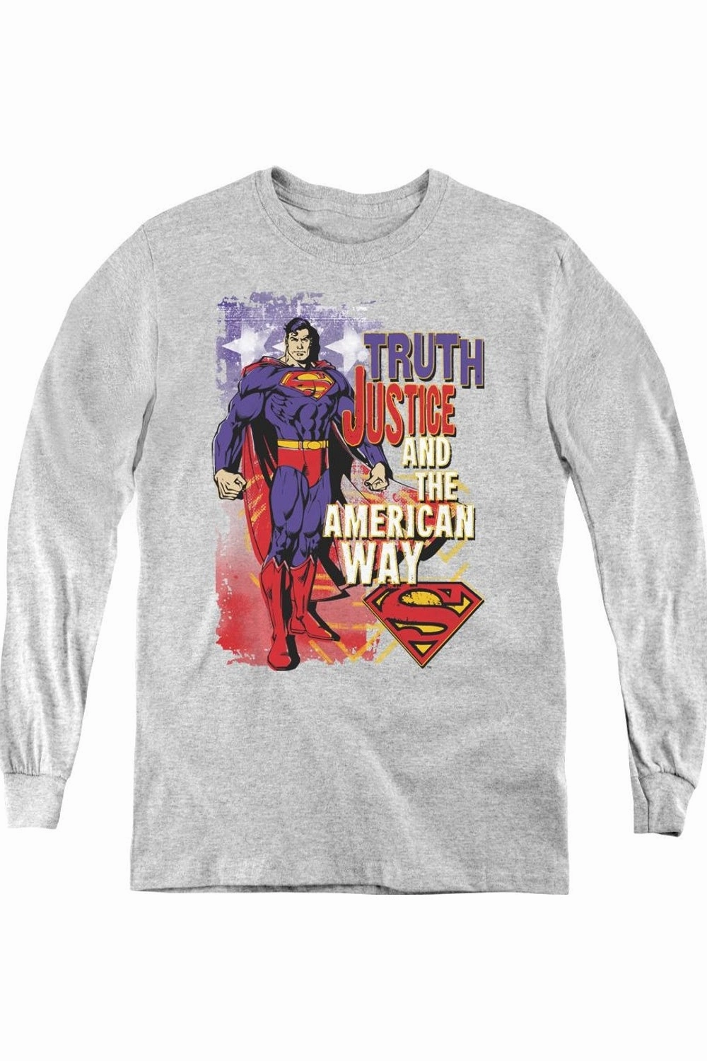 Superman Truth Justice Youth Long Sleeve Tee / T-Shirt graphic tees for boys, polo shirts boys