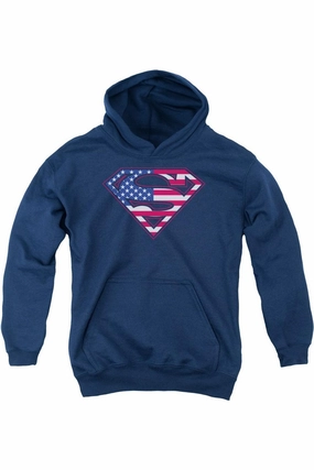 Superman U S Shield Youth Pull Over Hoodie / Hooded Sweatshirt graphic tees for boys, polo shirts boys