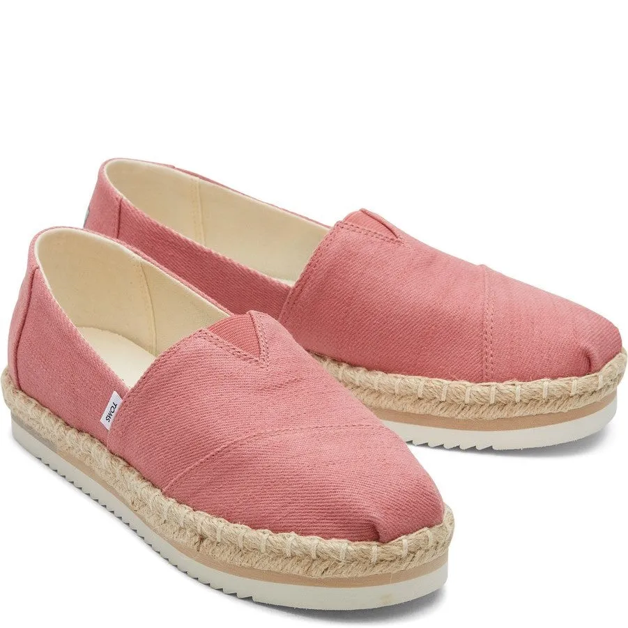 TOMS Alpargata Platform Rope Shoe Lightweight Running Shoes,Slip On Athletic Shoes,Breathable Workout Shoes