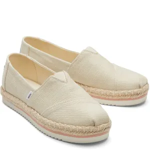 TOMS Alpargata Platform Rope Shoes Lightweight Running Shoes,Slip On Athletic Shoes,Breathable Workout Shoes
