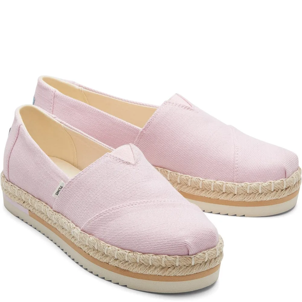 TOMS Alpargata Platform Rope Shoes Lightweight Running Shoes,Slip On Athletic Shoes,Breathable Workout Shoes